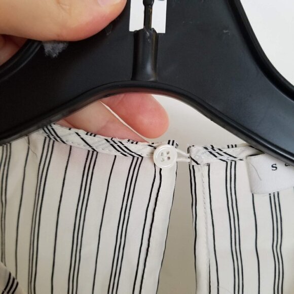 Sandro Manga Striped Cold-Shoulder Tie Top Blouse - Picture 10 of 14